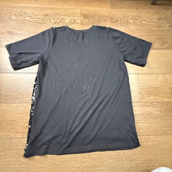 Why Dress It's My Birthday Sequin T-Shirt Dress, Black/White One Size Party Fun - Picture 14 of 14